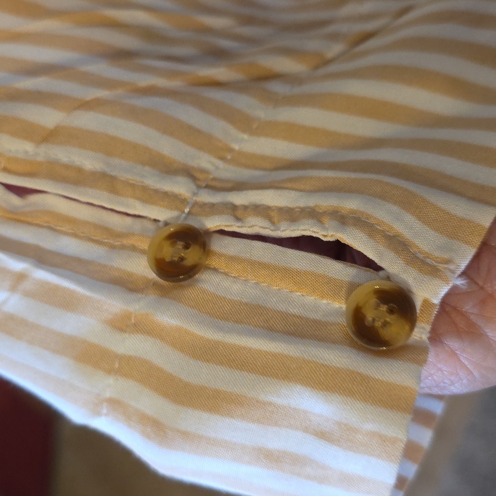 2/ Love Notes, and 1/ Pasport Striped and Floral Blouses - Yellow, White, Pink - Picture 10 of 13